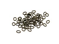 50 längliche Biegeringe in antik Bronze, 4 x 3 mm