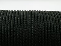 1 m Kunstlederband geflochten schwarz 6 mm