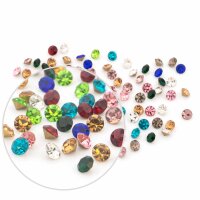 100 Strasssteine im bunten Farbmix 3,2 mm