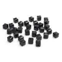 Glasschliffperlen Würfel in schwarz 6mm 20 Stück