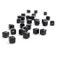 Glasschliffperlen Würfel in schwarz 6mm 20 Stück