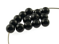 40 Glaswachsperlen in schwarz, 10 mm