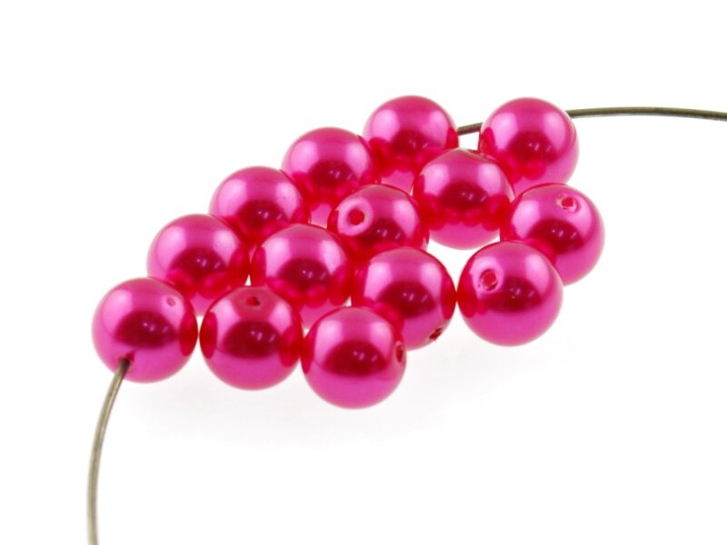 40 Glaswachsperlen in pink, 10 mm