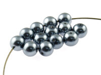 40 Glaswachsperlen in grau, 10 mm