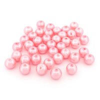 Glaswachsperlen 10 mm in Rosa rund 40 Stück Perlen...