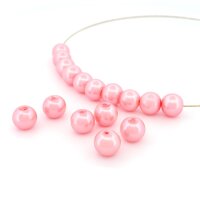 Glaswachsperlen 10 mm in Rosa rund 40 Stück Perlen...