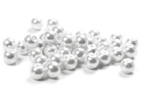 40 Glaswachsperlen in weiß, 8 mm