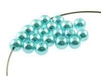 40 Glaswachsperlen in türkis, 8 mm