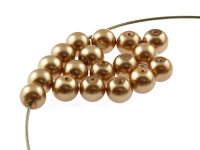 40 glänzende Glaswachsperlen in beige,  8 mm