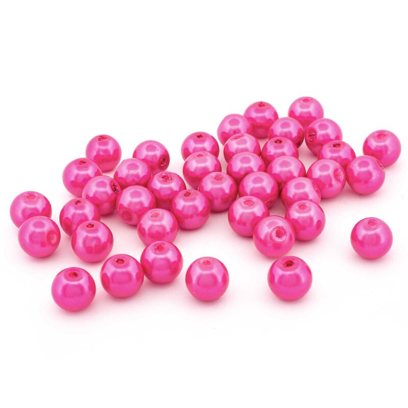 Glaswachsperlen Pink 8mm 40 Stück