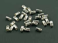 30 Endkappen in silberfarben für 2 mm Bänder