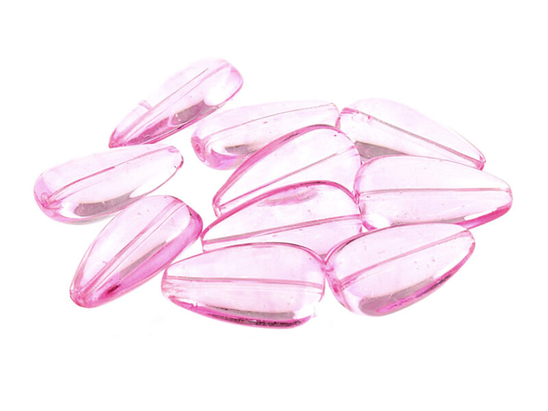 10 Glasperlen groß Tropfen in rosa, 2te Wahl