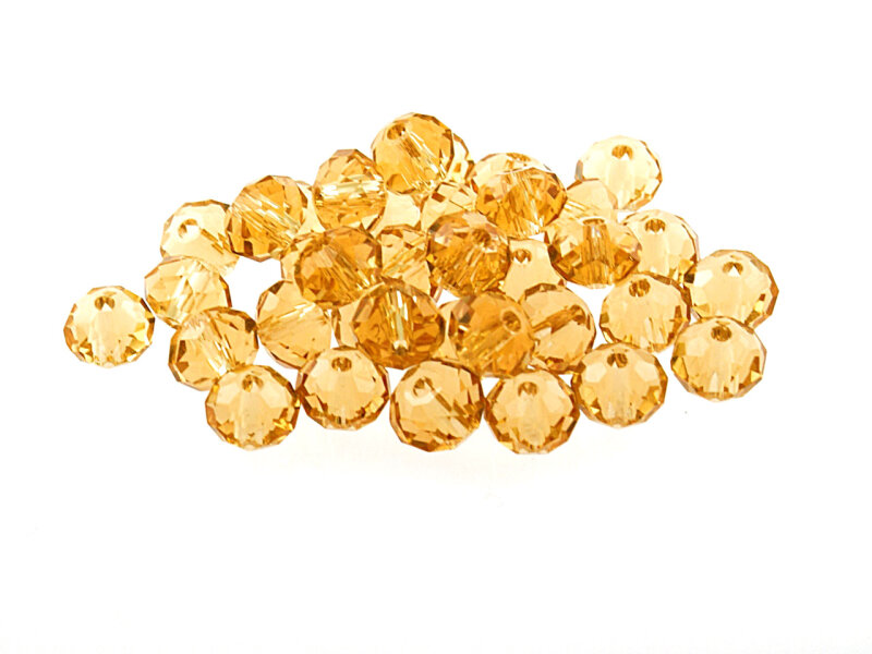 20 Glasschliffperlen in pfirsich, 6 mm