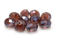 10 Glasschliffperlen in dunkelviolett, 12 mm
