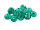 12 Glasschliffperlen in cyan, 10 mm