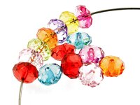 20 bunte Perlen aus Acryl in Glasschliffoptik, 12 mm