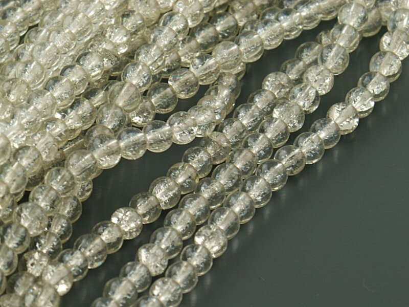 runde Crackle Glasperlen transparent 4 mm 200 Stück