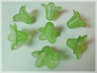 10 Blüte 18 mm lindgrün gefrostet Vintage