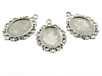 4 Fassungen in antik silberfarben für 18 x 13 mm...