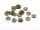 100 filigrane Blümchenperlkappen in antik Bronze, 8 mm
