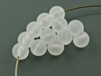 20 gefrostete Acrylperlen in weiß, 10 mm