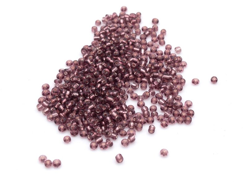 500 Rocailles Perlen in aubergine, 2 mm