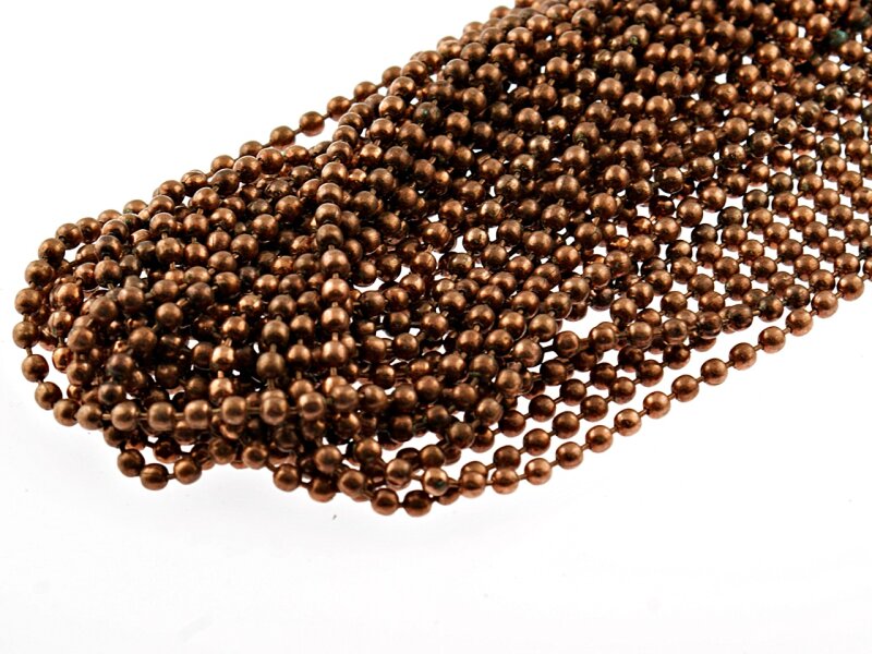 2 m Kugelkette antik kupferfarben, 2,4 mm Durchmesser