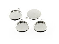 4 Rahmen aus Edelstahl in Silberfarben für 14 mm...
