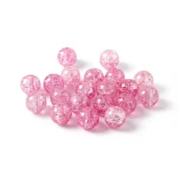 Crackle Glasperlen Rosa 10 mm 20 Stück
