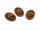 6 Kameen mit Rose in rot, 12 x 17 mm