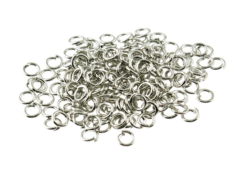 100 Biegeringe in silber platiniert, 4 mm