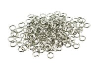 100 Biegeringe in silber platiniert, 4 mm