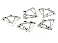 6 Anhänger als Diamant in antik silberfarben