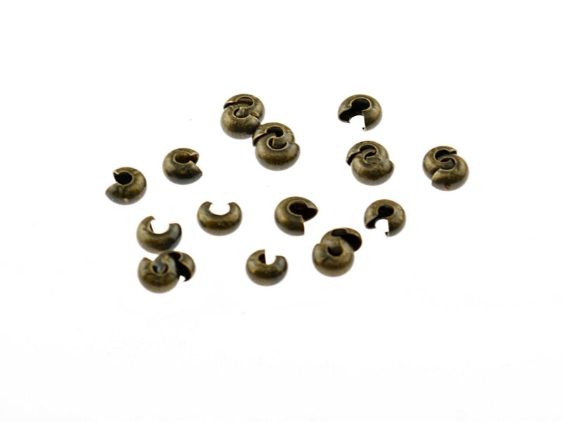 Coverperlen in antik bronzefarben, geschlossen 3mm 30 Stück