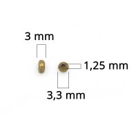 Coverperlen in antik bronzefarben, geschlossen 3mm 30...