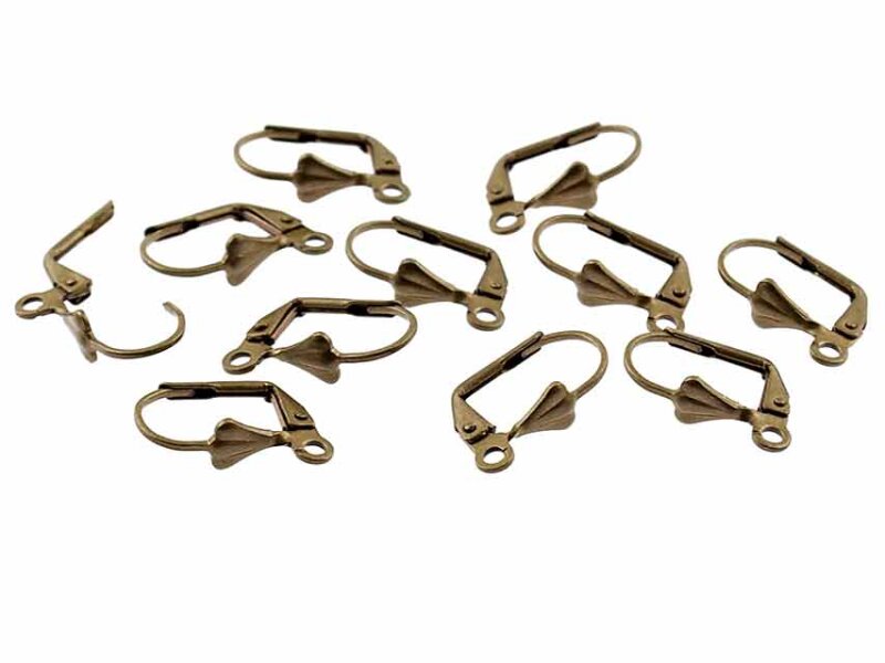 10 Brisuren in Vintage Bronze Klappohrring