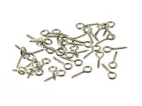 50 Schraubösen in silberfarben platiniert, 10 mm