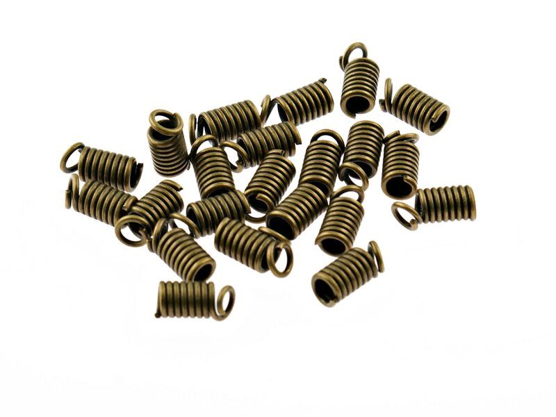 40 Spulenden für Bänder in antik Bronze, 2,5 mm