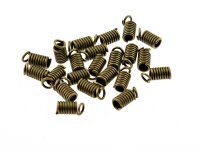 40 Spulenden für Bänder in antik Bronze, 2,5 mm