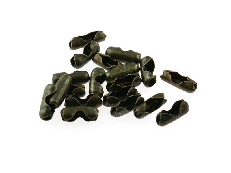 Verschlüsse für 2,4mm Kugelketten in antik bronzefarben 30 Stück