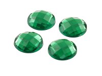 10 facettierte Acrylcabochons in grün, 16 mm