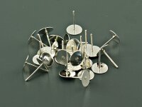 40 Ohrstecker in silberfarben mit 8 mm Klebefläche