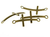4 Verbinder als Kreuz in vintage Bronze, 43 mm
