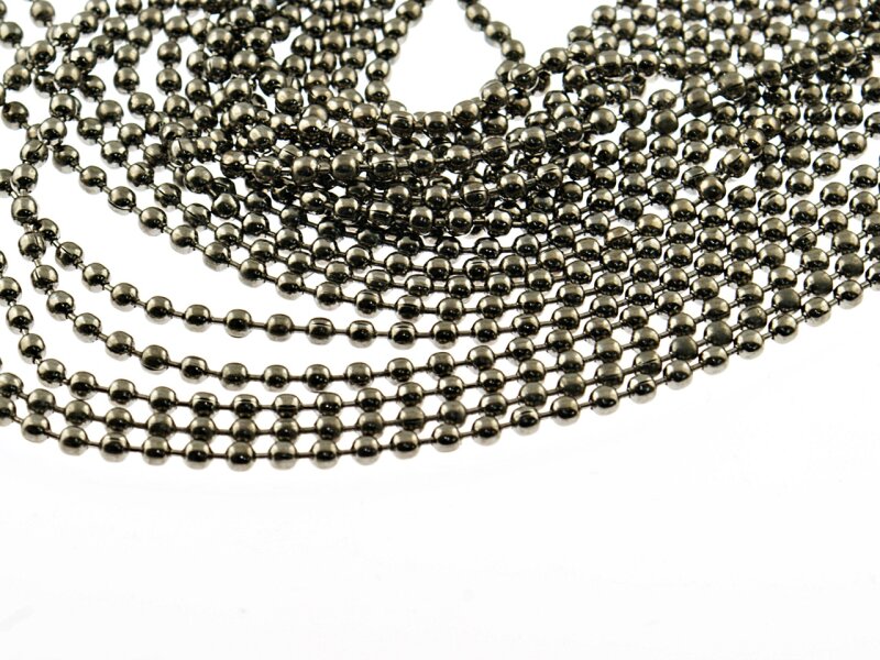 2 m Kugelkette gunmetal, 2,4 mm Durchmesser