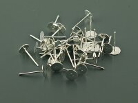 Ohrstecker in silberfarben mit 6 mm Klebefläche 40...