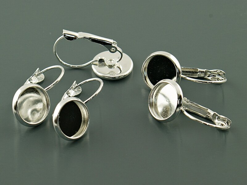 Brisuren in silberfarben für 10mm Cabochons 6 Stück