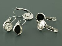 Brisuren in silberfarben für 10mm Cabochons 6...