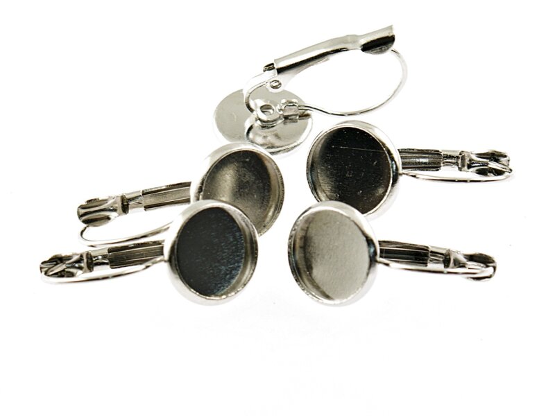 6 Brisuren in silber platiniert für 10 mm Cabochons