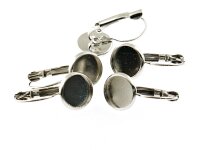 6 Brisuren in silber platiniert für 10 mm Cabochons