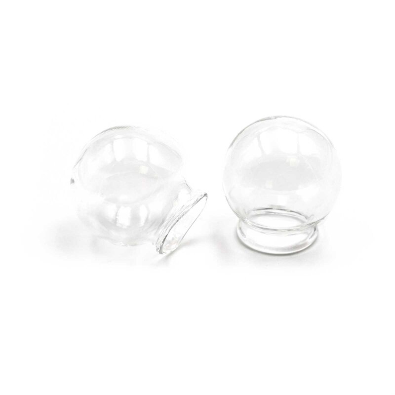 Hohlperlen durchsichtig zum befüllen 20 mm 2 Stück für 14mm Fassungen